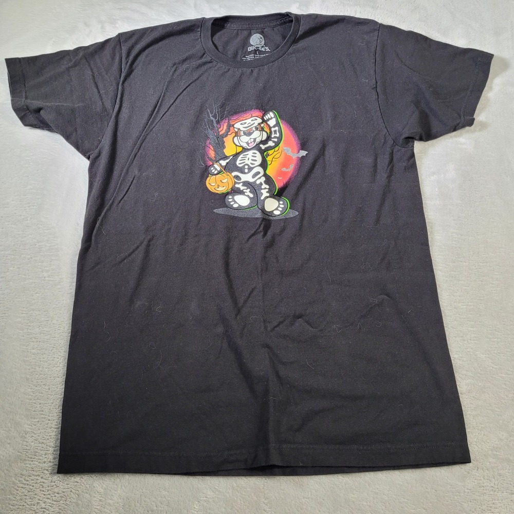 Buc-ee's T-Shirt Mens Large Black Halloween Skeleton Spooky Stuff Graphic Tee